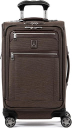 Travelpro Platinum Elite Softside Expandable Carry on Luggage, 8 Wheel Spinner Suitcase, USB Port, Suiter, Men and Women, Rich Espresso Brown, Carry On 21-Inch
