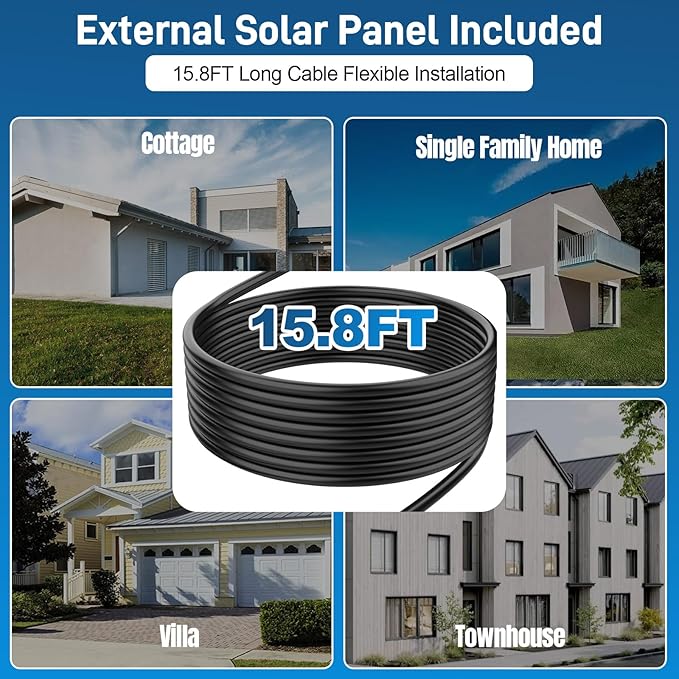 Solar Charger for Ring Doorbell, 2-in-1 Doorbell Mount with 6W Waterproof Solar Panel, USB-C Charging Port, Continuous Power Supply, No Battery Disassembly Required
