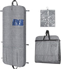 KEEGH 54" Garment Bags for Travel Tri-fold Garment Bag for Dresses Long Waterproof Suit Bags for Men Hanging Clothes for Suit Coats Tuxedos Dresses with 4 Big Pockets & Accessory Pouch, Black