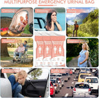 DIBBATU Disposable Urine Bag, 12/24 Pack Pee Bags for Travel for Women/Men, 800ML Emergency Portable Urinal Bag and Vomit Bags, Unisex Urinal Bag for Camping, Traffic Jams, Pregnant