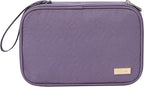 NISHEL Travel Cord Organizer Case, Double Layers Tech Electronic Bag, Essentials for Charger, Cable, Phone, Flash drive, Large, Purple