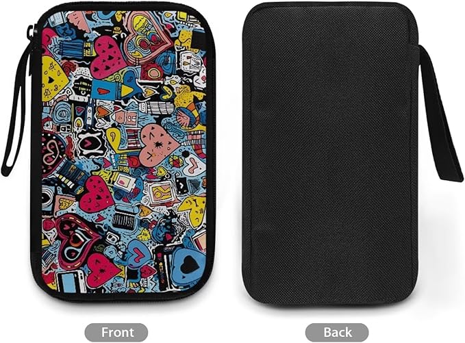 Love Heart Print Electronic Organizer, Travel Cable Organizer, Portable Waterproof Pouch, Electronic Accessories Storage Case for Cable, Cord, Charger, Phone, Earphone