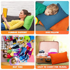 Kigley 6 Pack Mini Pillows for Daycare 9.1 x 13.8'' Small Travel Soft Breathable Cotton Pillow for Kids School Nap Travel Pet Neck Lumbar Purse Insert (Light Color)