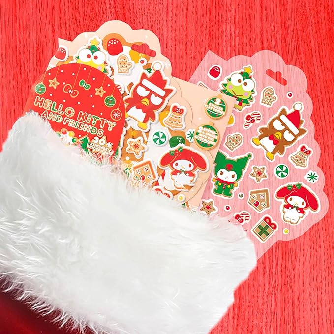 Hello Kitty and Friends Holiday Puffy Sticker Playset, Includes Over 30 Hello Kitty Stickers, 2 Sticker Play Scenes, Reusable Stickers for Kids, Sanrio Stuff, Reusable Sticker Book, Travel Toys