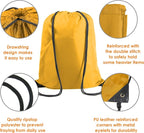 BeeGreen Yellow Drawstring Backpack Bags Bulk 2 Pack X-Large 22.4" L x 17.5" W Sports Cinch Sackpack Gym String Bags Machine Washable Heavy Duty for Men Women