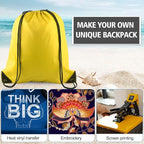 PLULON 2Pcs Drawstring Bags Bulk Yellow Drawstring Backpack String Backpack Cinch Sack Sport Gym Backpack Bags for Yoga Traveling Outdoor Sports