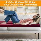 CYMULA Camping Cot Mattress 2in Memory Foam Sleeping Pad,Soft Warm Non-Slip Camping Mattress Topper with Retaining for Adults,Portable Roll up Pad for Travel（only Mattress）