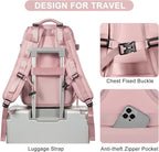 Travel Backpack for Women Airline Approved Carry on Backpack for Airplanes Mochila De Viaje Personal Item Travel Bag Spirit Airlines Personal Item Bag 18x14x8 Backpack for Traveling on Airplane Pink