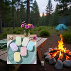 5 Boxes Blue Portable Soaps Sheets, Mini Portable Travel Soap Paper Sheets Disposable Water Soluble Hand Washing Bath Scented Paper Soap Camping Soap and Shampoo for Outdoor,Outdoor Recreation