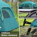 CAMPROS CP Upgraded 6/8 Person Camping Tents, Waterproof Windproof Family Tent with Larger Mesh Windows & Door, Double Layer, Easy Set Up, All-Season Dome Tent with Top Rainfly & Carry Bag