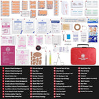Gevoke 410 Piece Waterproof Hard Shell First Aid Kit for Home, Car, Travel, Camping, Truck, Hiking, Sports, Office, Vehicle & Outdoor Emergencies - Emergency Medical Kits (Red)