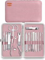 Utopia Care - Manicure Kit for Women and Men, Manicure Set with Nail Clippers or Nail Kit Includes Fingernail & Toenail Clippers,15-Pcs Pedicure Kit Stocking Stuffers with Travel Case - Purple