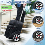 MATEIN Rolling Backpack for Men with Wheels, 17 Inch Large Wheeled Backpack with Combination Lock, Water Resistant Anti Theft Travel Laptop Backpack for Adults Work Business, Black