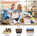MISSLO Cotton Breathable Dust-proof Drawstring Storage Pouch Bag (Pack 3 XL)