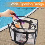 Hoiny Clear Bag for Stadium Events Approved, 12x6x12 Large Transparent Tote Bag with Zipper for Gym Concert Sports Festivals
