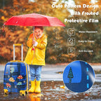 Goplus Kids Luggage Set, 12" & 18" Kids Carry On Luggage Set, Multi-directional Wheels Suitcase, Large Capacity Rolling Trolley Suitcase, Gift for Boys and Girls Toddlers Children Travel