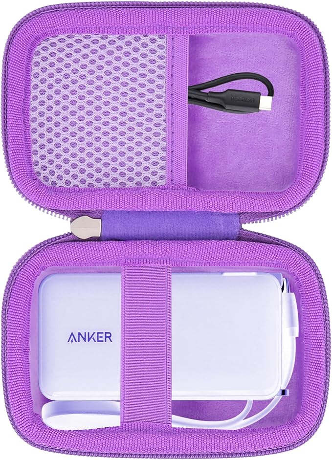khanka Hard Case Replacement for Anker 3-in-1 Power Bank USB C Charger Block,10,000mAh 10k Portable Charger,Case only. (Purple)