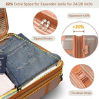 3 Piece Hardshell Luggage Sets 20"+24''+28" Expandable Hardside Luggages Spinner Suitcase with Spinner Wheels & TSA Lock,Lightweight Luggage Sets For Women Men Outdoor Travel Coppery