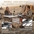 KingCamp Aluminum Camping Table Foldable, Large 53.5" Roll Up Camp Table Folding Seamless Tabletop Heavy Duty Duck Hunting Camping Tables Metal Portable Outdoor Collapsible for RV BBQ Picnic Hunting