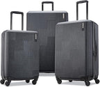 American Tourister Stratum XLT Expandable Hardside Luggage with Spinner Wheels, Jet Black, Checked-Large 28-Inch
