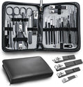 Manicure Pedicure Kit Professional 30pcs Complete Nail Care kit，fingernail and toenail Clippers and Manicure kit for Men with Travel Deluxe Beauty Tools Convenience Set (Black)