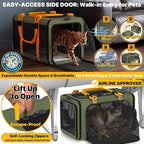 PAWZIDEA Expandable Pet Carrier Airline Approved, 18"×11"×11" Small Dog Carriers, Collapsible Top-Load Cat Carrier for 2 Cats Under Seat, Soft-Sided Puppy & Animal Travel Bag, ID Card, Up to 15lbs