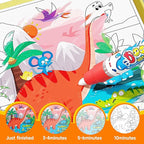 Timetome Reusable Water Painting Books for Kids – 3-Pack Magic Water Reveal Coloring Books with Water Pens (Fairy Tale, Animal & Dinosaur) No-Mess Coloring & Reusable Fun Travel Activity for Ages 3–6