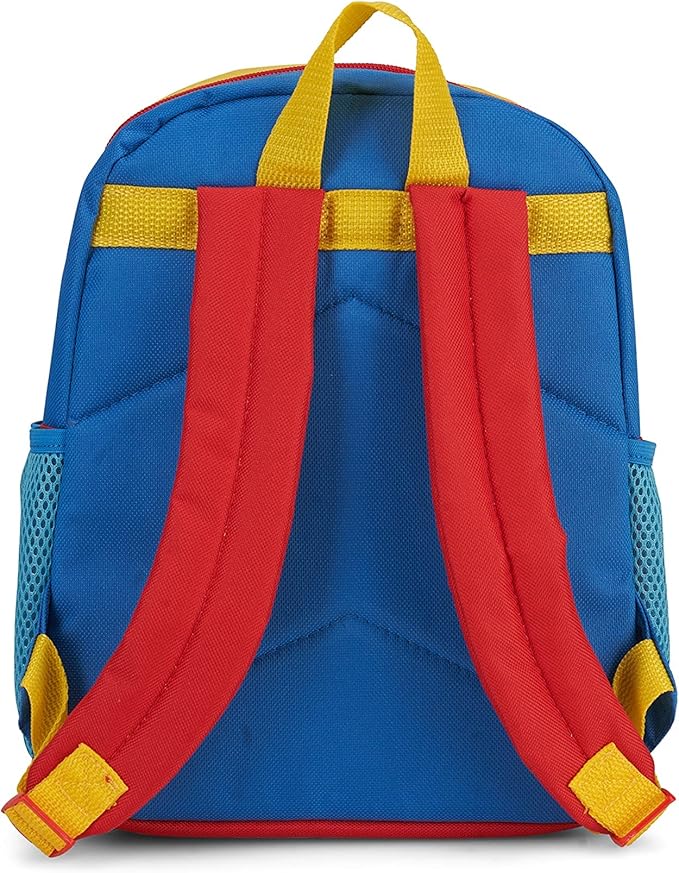 AI ACCESSORY INNOVATIONS Cocomelon JJ's Playtime Interactive Mini Backpack for Boys and Girls, Pre school Schoolbag with Padded Back and Adjustable Straps, Versatile 12 inch