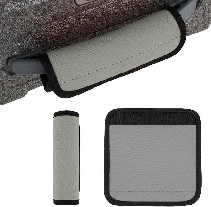2 Pack Luggage Handle Wraps for Suitcase Bright Color Luggage Handle Covers Suitcase Tags identifiers Travel Accessories for Airplane/Flying (Grey)