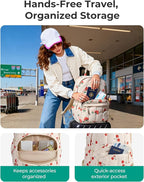 BAGSMAT Womens Backpack Small Travel Laptop Backpack for Women, Quilted College Laptop Bookbag, Work Back Pack for Women, Cute Computer Water-Resistant Casual Daypack,Strawberry Print
