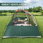CAMPROS CP Upgraded 6/8 Person Camping Tents, Waterproof Windproof Family Tent with Larger Mesh Windows & Door, Double Layer, Easy Set Up, All-Season Dome Tent with Top Rainfly & Carry Bag