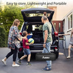 Anbte 3ft Aluminum Roll Top Camping Table, 2 Adjustable Height Camping Table Folding with Storage Net & Bag Lightweight Roll Up Table for Tailgate Outdoor Backyard BBQ Patio Picnic, 32.2” X 16”, Black