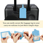 Travelambo Luggage Tags for Suitcases PU Leather Travel Tags Bag Tags Privacy Protection Travel Essentials
