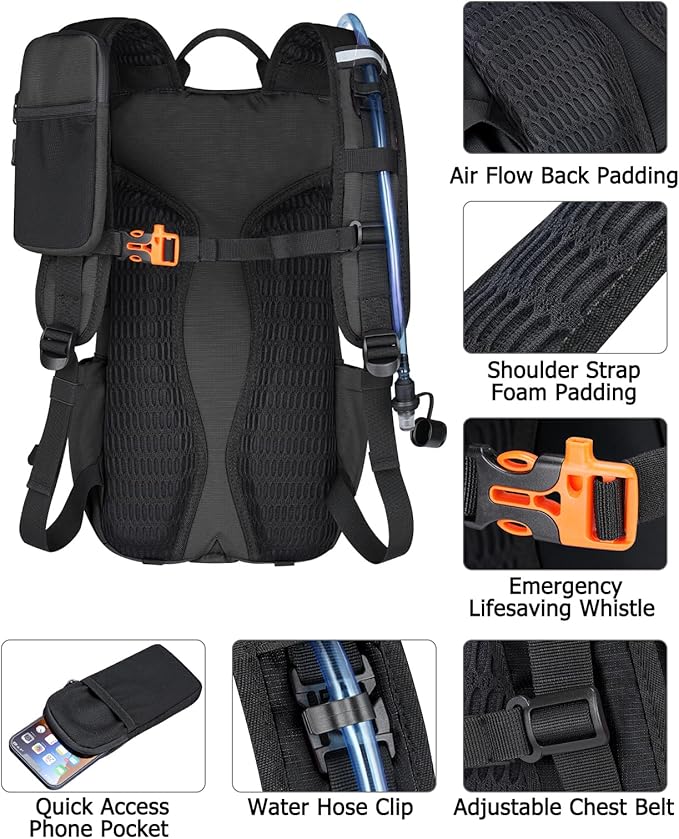 NOOLA Hydration Backpack with 3L Water Bladder, 22L / 25L Water Backpack for Hiking Cycling Biking, Lightweight Hiking Pack