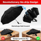 TUMELLA Inverted Windproof Umbrella, Large, Strong, Light, Portable, Automatic Reverse Folding Rain Umbrella, Durable Premium Grip, Fits Car & Backpack