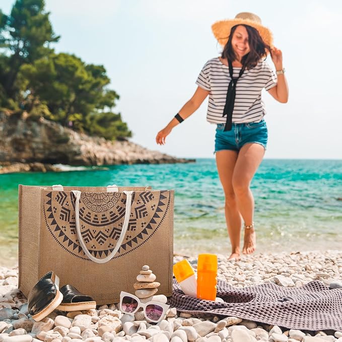 Trifabricy Beach Bag, Large Beach Bag for Women, Woven Straw Beach Tote Bag Waterproof, Weaving Swim Gym Shopping Travel Bag