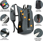 Seektop 15L Small Hiking Backpack for Women Men, Lightweight Hiking Packable Daypack with Phone Pocket for Travel Camping (Grey, 15L)