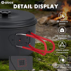 Alocs Camping Cookware Set Camping Gear, Compact Camping Pots and Pans Set, Durable Hard Alumina Camping Cooking Set for Outdoor Backpacking Camping Hiking Picnic, Included Mesh Carry Bag