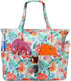 Bluboon Waterproof Beach Tote Pool Bags for Women Ladies Extra Large Carry On Bag With Wet Compartment for Weekender Travel