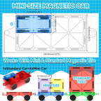 Mini Magnetic Tiles Cars Construction Set - 8 PCS Magnetic Car Base Compatiable with Mini & Standard Tiles, Magnet Building Blocks Expansion Set, Magnet Bricks Truck Toy for Boys & Girls