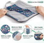 10 Set Compression Packing Cubes for Travel Essentials,Compressible Expandable Packing Cubes for Suitcase,OlarHike Luggage Organizer Bags,Handy Helper for Organizing Clothes(Dark Blue Floral)