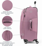 Travelpro Maxlite 5 Softside Expandable Luggage with 4 Spinner Wheels, Lightweight Suitcase, Men and Women, Orchid Pink Purple, Checked-Medium 25-Inch