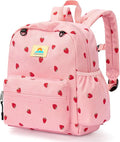 STEAMEDBUN Corduroy Toddler Backpack for Girls 2-4: Kids backpack for Boys Girls - 12 inch Preschool Kindergarten Backpacks - Strawberry