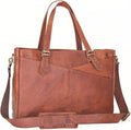 17-inch Genuine Leather Laptop Bag for Women – Large Brown Leather Work Tote with Laptop Compartment, Womens Computer Bag, Briefcase & Messenger Style for Office, Business, Travel & Teacher Gifts | Genuine Leather