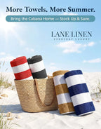 LANE LINEN Beach Towels 4 Pack - Premium 520 GSM Beach Towel, (30" x 60") 100% Cotton Pool Towel for Adults - Qick Dry Large Towels, Soft & Highly Absorbent Set for Travel & Vacation - Ocean Breeze