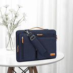 MOSISO 360 Protective Laptop Shoulder Bag,15-15.6 inch Computer Bags Compatible with MacBook Pro 16 inch, HP, Dell, Lenovo, Asus Notebook,Side Open Messenger Bag with 4 Zipper Pockets, Navy Blue