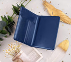 Coco Rossi Women's Fashion Dandelion Passport Wallet, Blue, RFID Blocking, 7 Compartments, Faux Leather