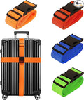 Luggage Straps for Suitcases TSA Approved Travel Belt 4 Pack by Chelmon (Mixed Colors)
