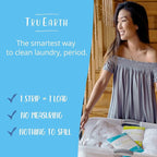 Tru Earth Compact Dry Laundry Detergent - Up to 128 Loads (64 Sheets) - Paraben-Free - Original Eco-Strip Liquidless Detergent, Travel - Fresh Linen | Packaging May Vary