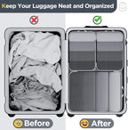 Veken 6/9/11 Set Compression Packing Cubes for Travel Essentials,Compressible Expandable Large Luggage Suitcase Organizer Bags for Clothing,Durable Space Saver Storage Bags(Black)